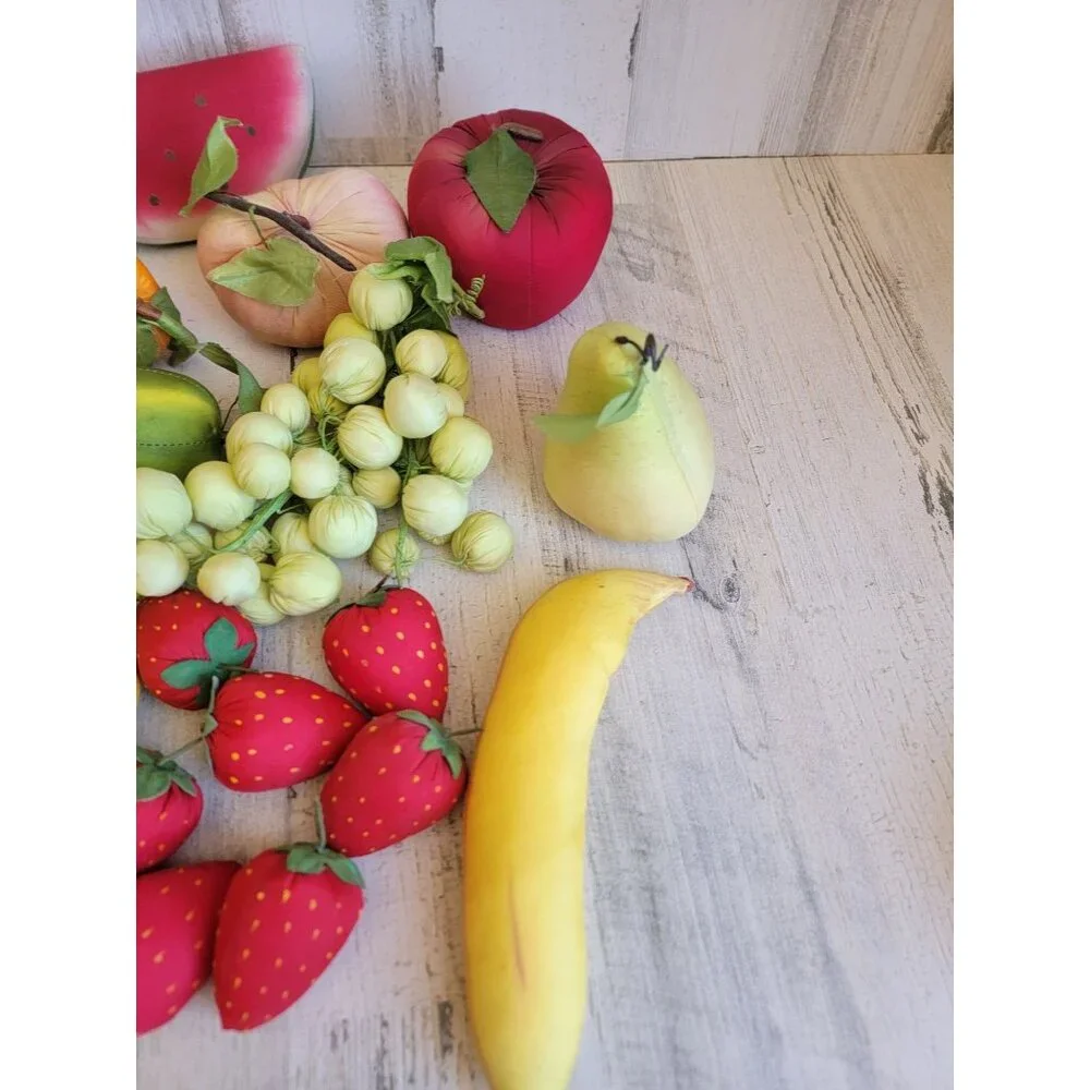 Artificial assorted plush fabric fruit great banana strawberry Pearl set waterme